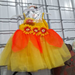 Yellow and orange floral toddler dress