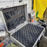 Open aluminum case with eggcrate foam