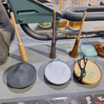 Slate turkey calls and strikers on workbench